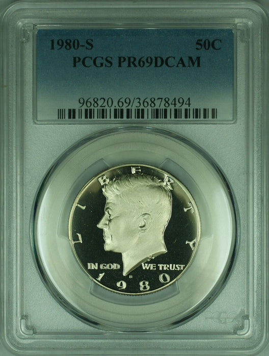 1980-S US Kennedy Clad Half Dollar 50c Coin PCGS PR-69 DCAM Deep Cameo