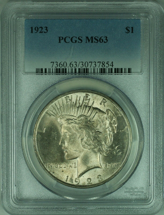 1923 Peace Silver Dollar S$1 PCGS MS63 (24a)