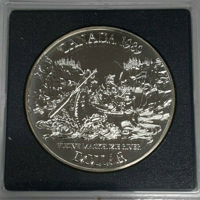 1989 Canada $1 Commemorative Proof-Like Coin Mackenzie River in RCM Holder