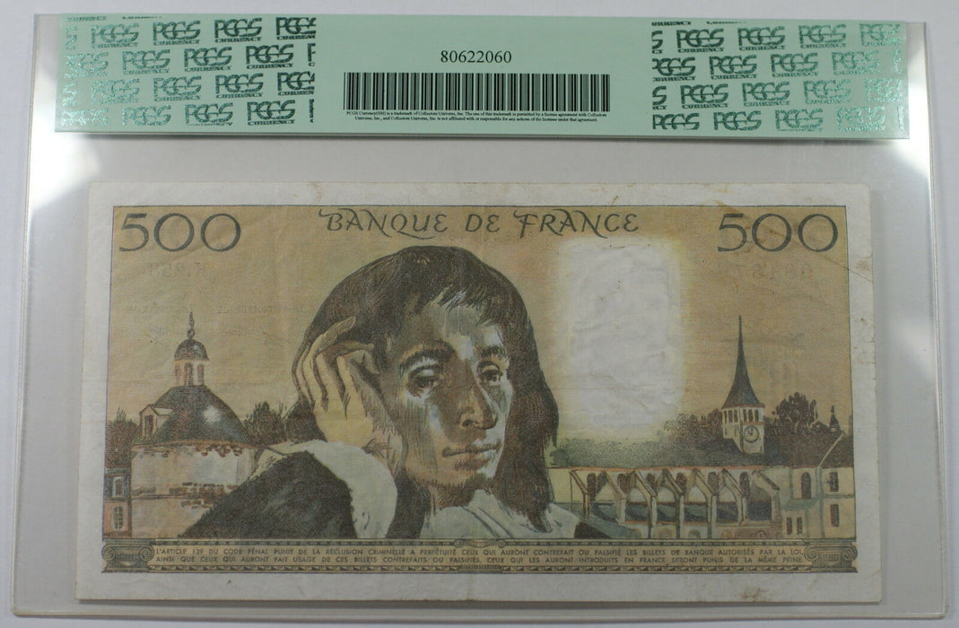 1987 Banque de France 500 FR Francs Note SCWPM# 156f PCGS Very Fine VF-25