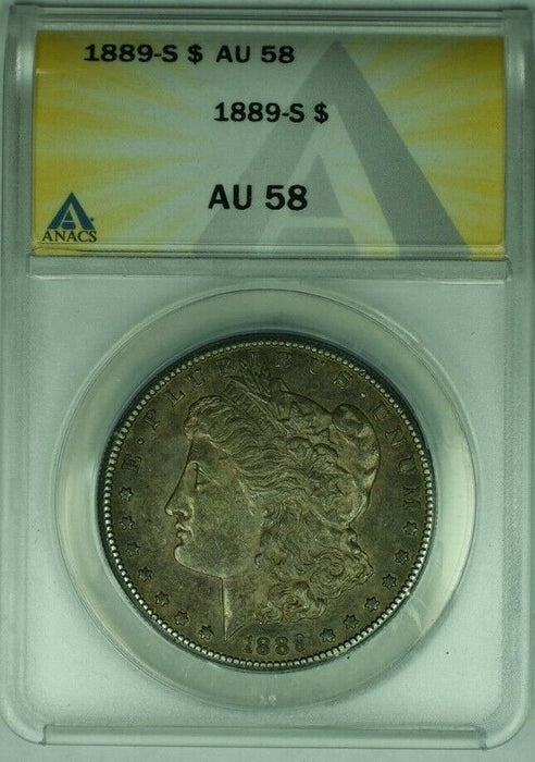 1889-S Morgan Silver Dollar S$1 ANACS AU-58  (38)