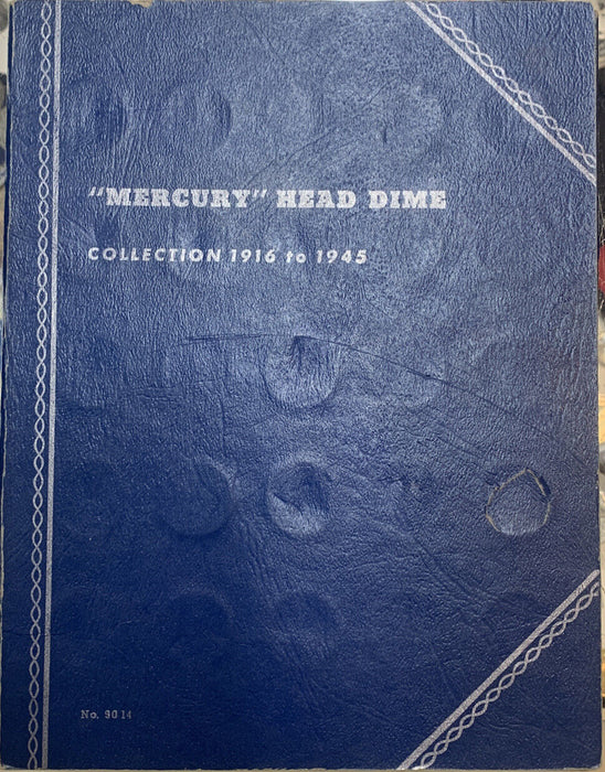 1916-1945 Mercury Dime Almost Complete Set, Whitman Coin Folder-NO 1916-D (B)