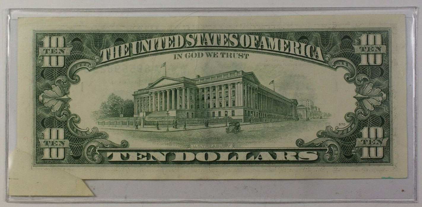 Series 1995 Ten Dollar $10 Federal Reserve Note Butterfly Error