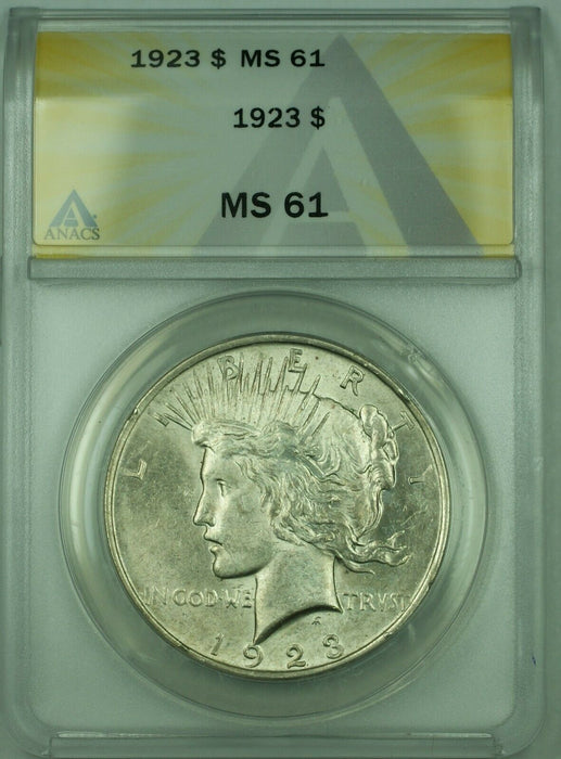 1923 Peace Silver Dollar $1 Coin ANACS MS-61 Looks Undergraded (30) B