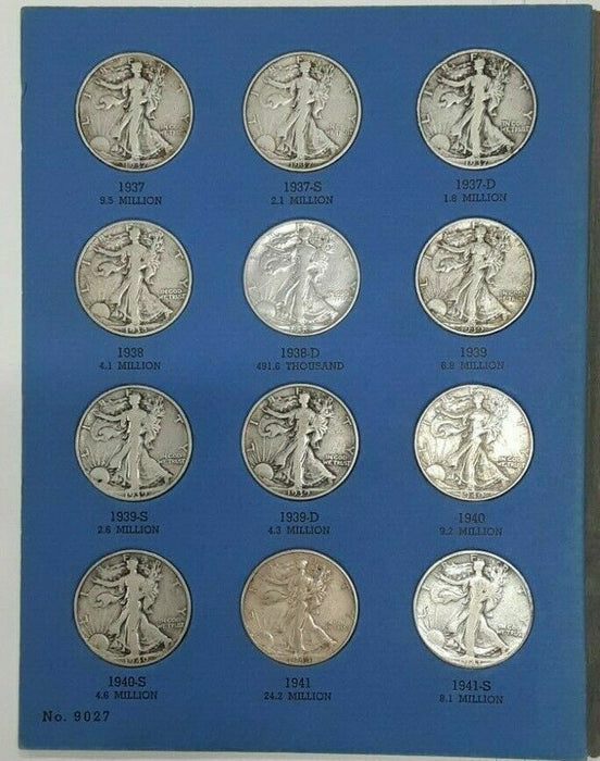 Complete Collection Vol 2 Walking Liberty Half Dollars 1937-47 in Whitman Folder