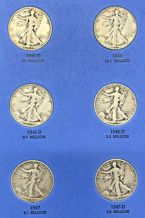 1916-1947 Walking Liberty Half Dollar Complete Set-Whitman Coin Folder (A)