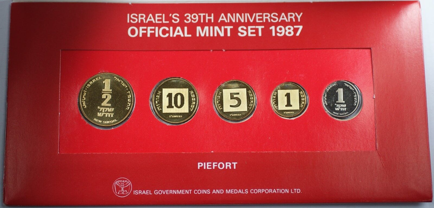 1987 Coins of Israel Piefort Mintset