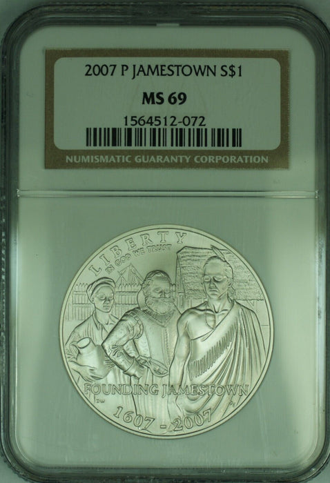 2007 Jamestown Commemorative Silver $1 Dollar NGC MS 69 (49)