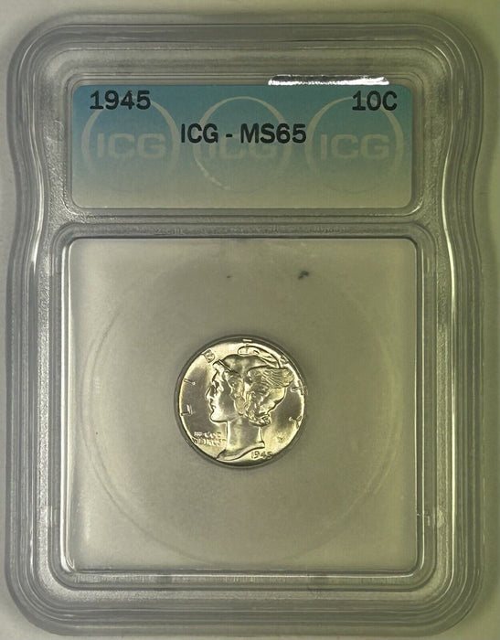 1945 Mercury Silver Dime 10c Coin ICG MS 65 (54) A