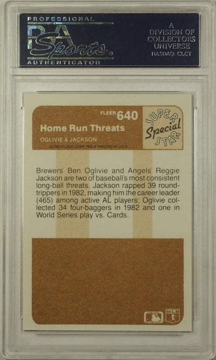 1983 Fleer Home Run Threats B. Oglivie R. Jackson Baseball Card #640 PSA NM-MT 8