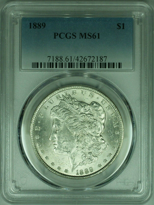 1889 Morgan Silver Dollar Coin $1 PCGS MS-61 (37)