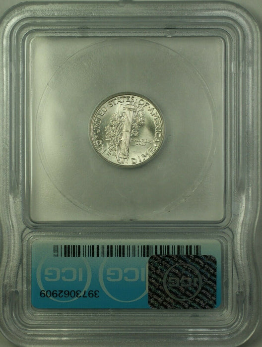 1940 Silver Mercury Dime 10c Coin ICG MS-65 (Full Bands) Gem BU (F)