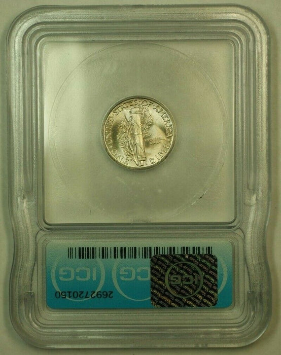 1944 Silver Mercury Dime 10c Coin ICG MS-65 W