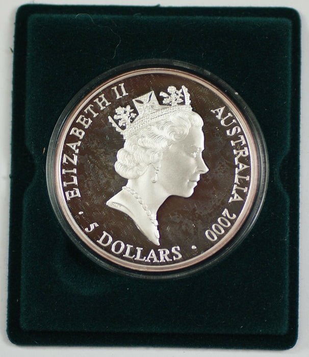2000 Australia $5 Continent .999 Silver Proof 1oz Coin- Olympics W/ COA