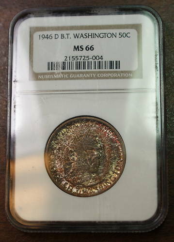 1946-D Booker T. Washington Half Dollar NGC MS-66 Toned