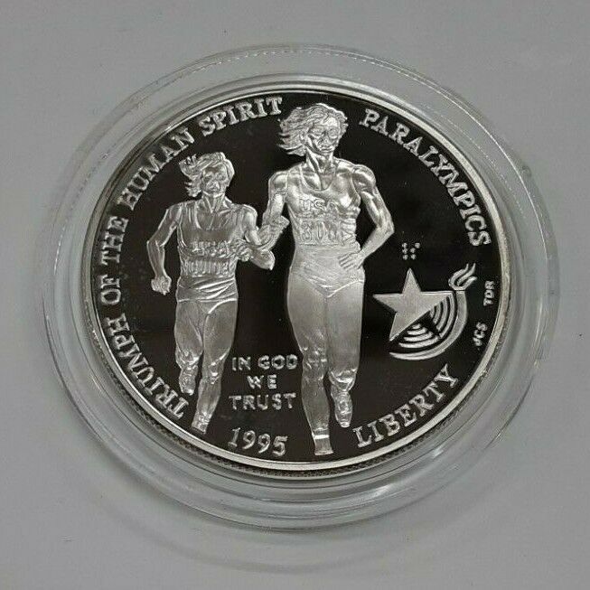 1995-P Olympic Paralympics Commem Proof Silver Dollar - Coin in Capsule ONLY