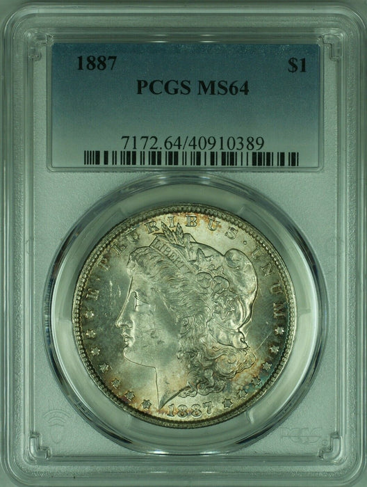 1887 Morgan Silver Dollar S$1 PCGS MS-64 Toned (33)