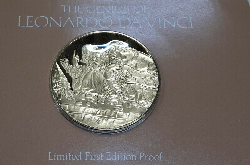Franklin Mint Genius/DaVinci PF Gold Plated .925 Silver Medal-Apostles