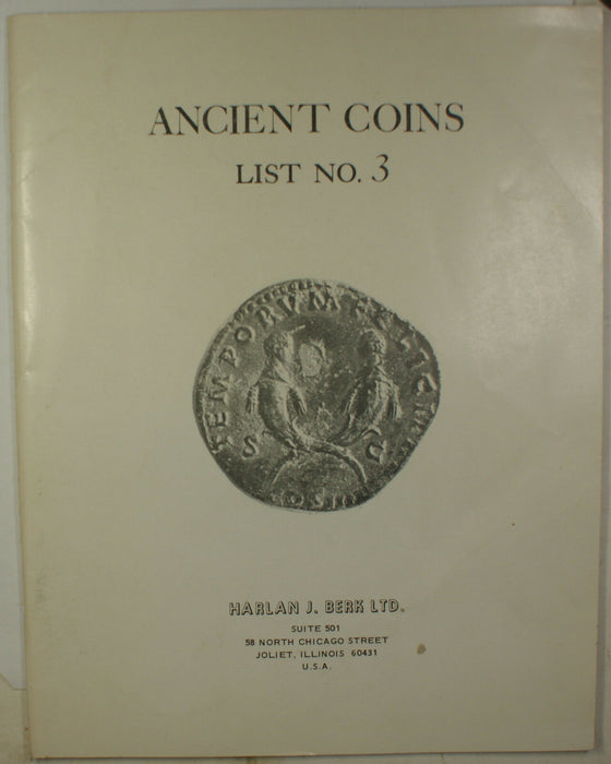 1975 Harlan J. Berk Ancient Coins Summer Auction List No. 3 Catalog