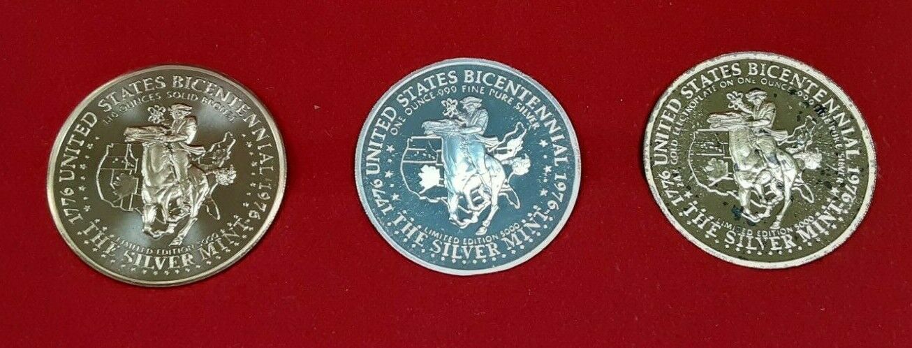 The United States Bicentennial Silver & Bronze Proof Medals By The Silver Mint