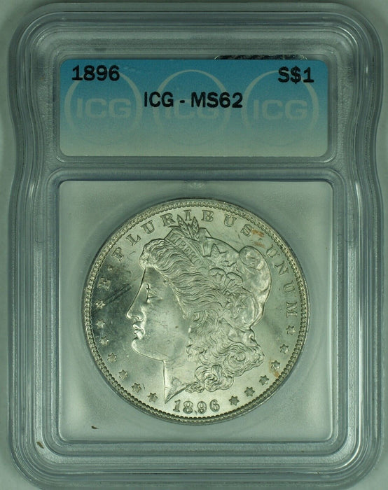1896 Morgan Silver Dollar $1 Coin ICG MS 62+ (23)