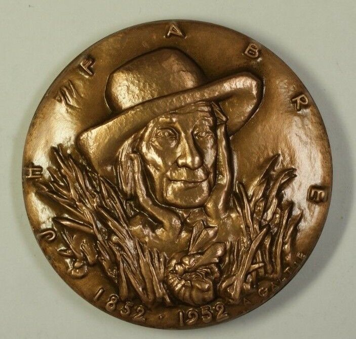 Large Bronze Medal For J H Fabre Father of Modern Entomology By A Galtie W Box D