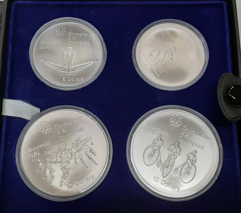 1974 Canada Montreal Olympic Games .925 Silver Four Coin Set in RCM OGP