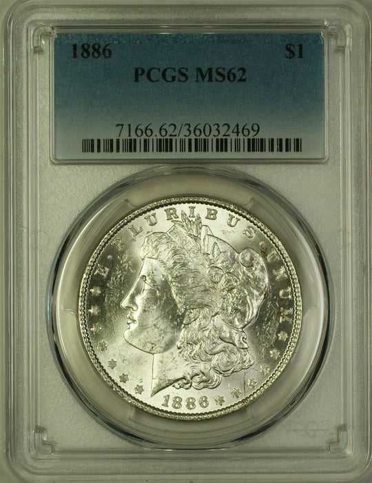 1886 Morgan Silver Dollar $1 Coin PCGS MS-62 (19c)