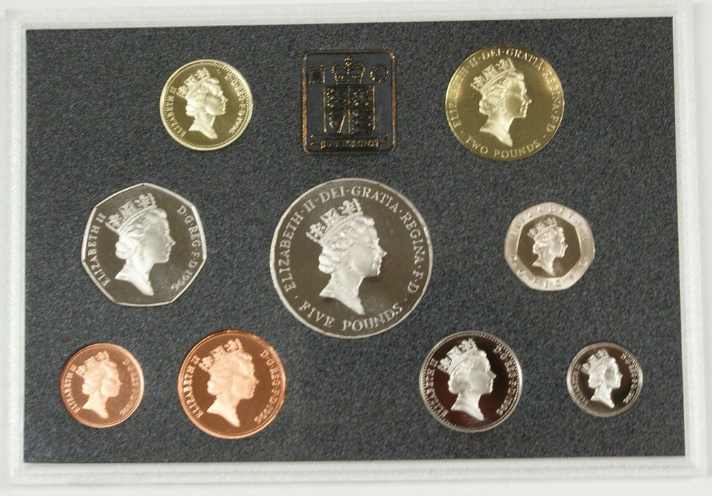 1996 United Kingdom Deluxe Proof Set, GEM Coins, 9 Coins Total, NO Box, W/ COA