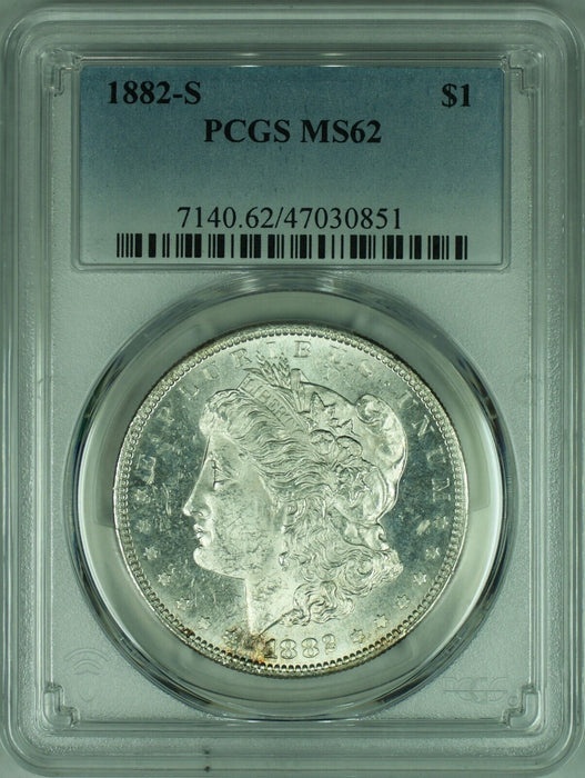 1882-S Morgan Silver Dollar Coin  PCGS MS-62   (35F)