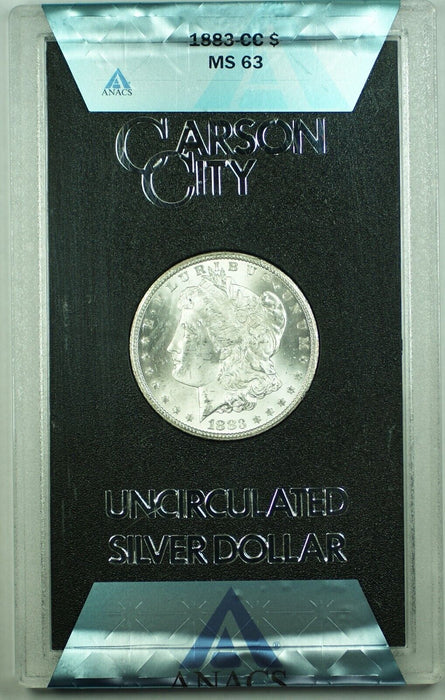1883-CC GSA Morgan Silver $1 Dollar Coin ANACS MS 63 (14) A