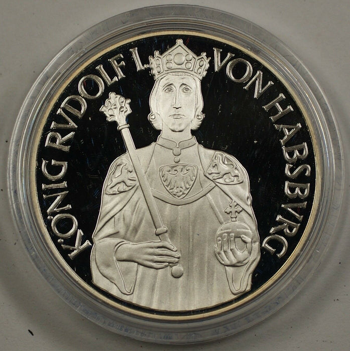 1991 Austria 100 Schilling King Rudolf I Von Hapsberg Silver Commem Coin