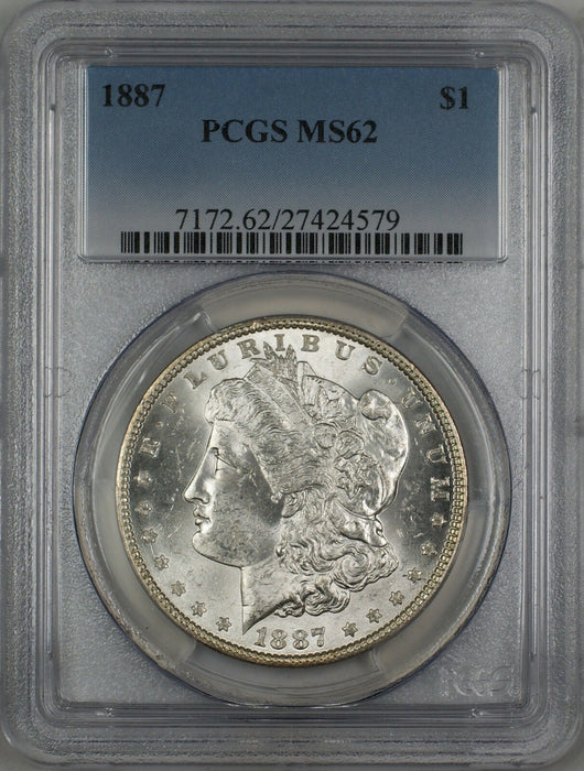 1887 Morgan Silver Dollar $1 PCGS MS-62 (Better Coin) (3F)
