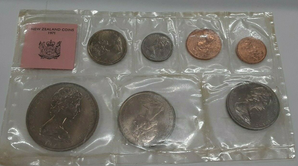 1971 New Zealand Uncirculated Coin Set In Original Case