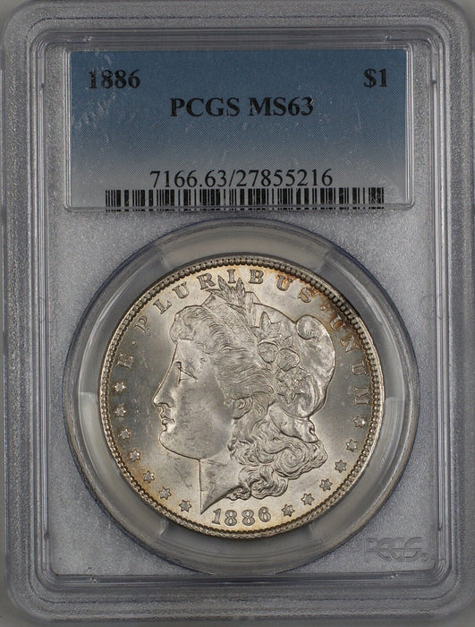 1886 Clashed Dies Morgan Silver Dollar $1 Coin PCGS MS-63 (3E)