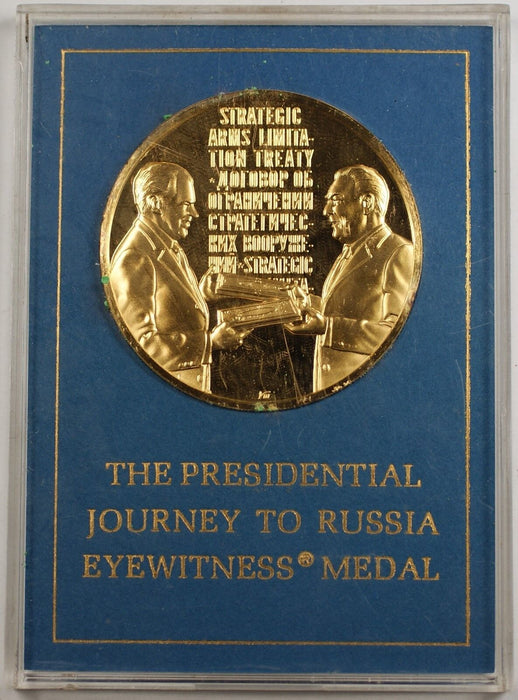 1972 Franklin Mint Gold 24kt plated Sterling The Presidential Journey to Russia