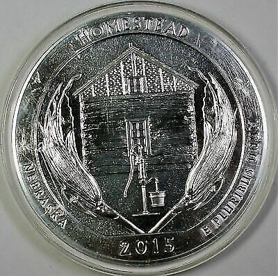 2015 United States ATB Homestead 5 Ozt Quarter .999 Fine Silver UNC Coin