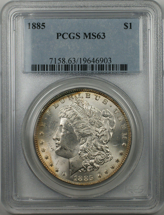 1885 Morgan Silver Dollar Coin $1 PCGS MS 63 (BR-17 M)