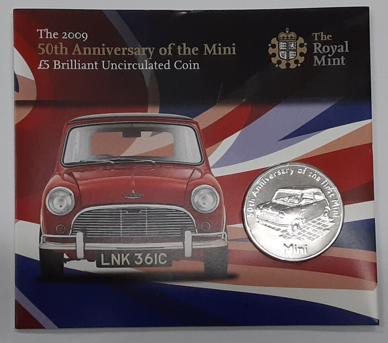 2009 Alderney 5 Pound Commemorative Coin - 50th Anniversary of the Mini
