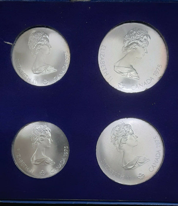 1975 Canada Montreal Olympic Games .925 Silver Four Coin Set in RCM OGP