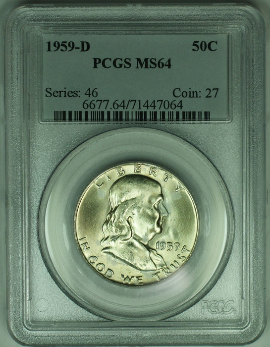 1959-D Franklin Half Dollar .50C PCGS MS 64 (18)