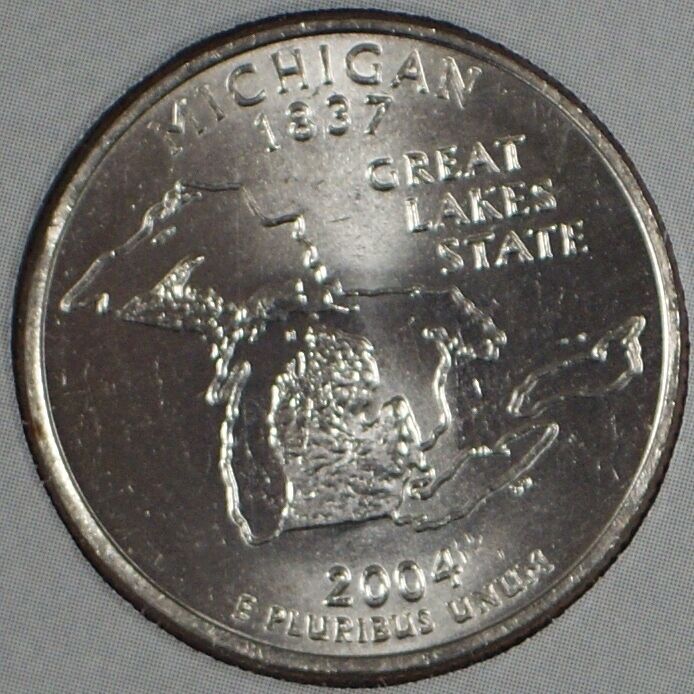 $25 (100 UNC coins) 2004 Michigan - D State Quarter Original Mint Sewn Bag