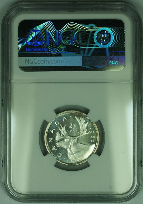 1955 Canada 25 Cent Coin NGC PL-64   (B)