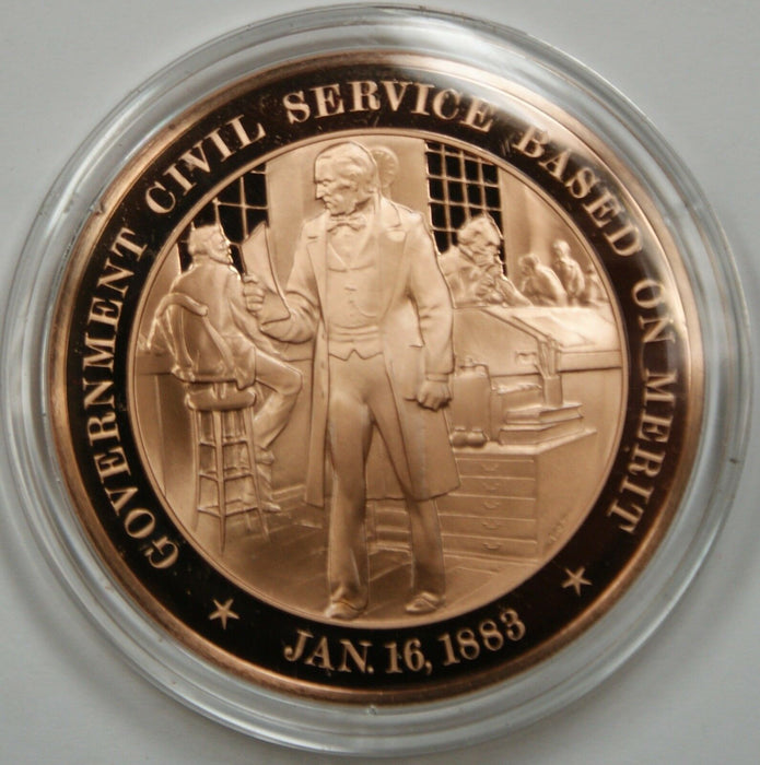 Bronze Proof Medal Government Civil Service Based on Merit January 16 1883