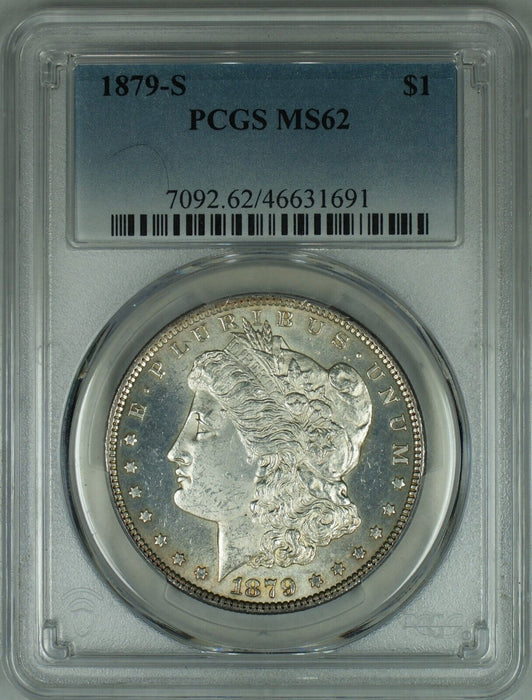 1879-S Morgan Silver Dollar w/Light Toning PCGS MS-62 Better Coin  (34)