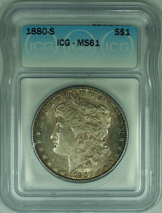 1880-S Morgan Silver Dollar Toned $1 Coin ICG MS 61 (23)