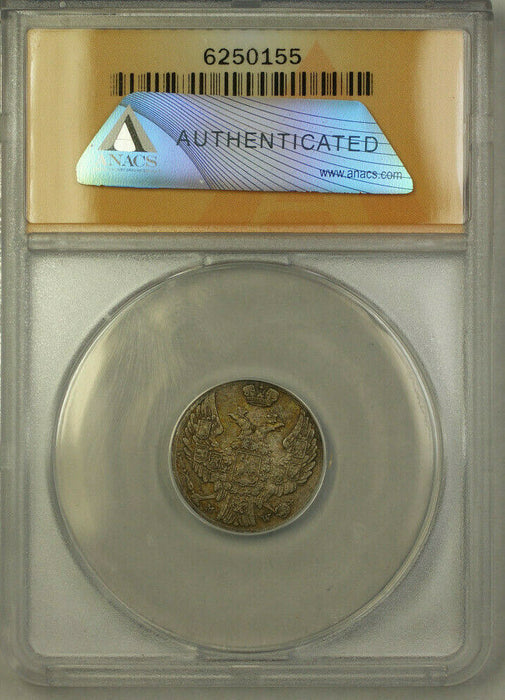 1840-MW Poland Silver 10 Grozsy Coin ANACS VF 35 Details Corroded