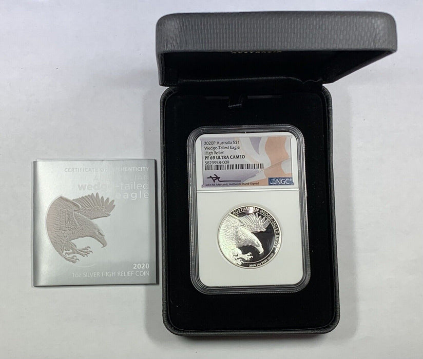 2020-P High Relief Australia Wedge Tailed Eagle NGC PR 69 UCAM-Signed Mercanti