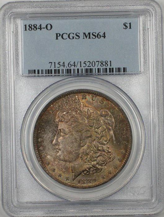 1884-O Morgan Silver Dollar $1 Coin PCGS MS-64 Toned (7Q)