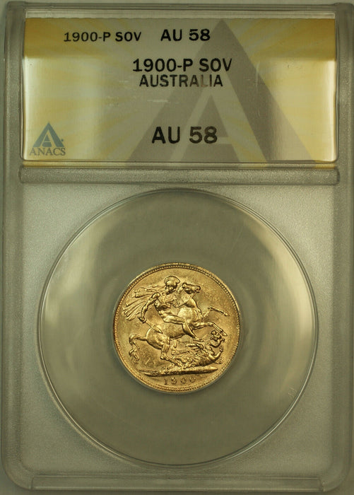 1900-P Australia Gold Sovereign Coin ANACS AU-58